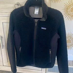 Patagonia teddy bear style black fleece coat